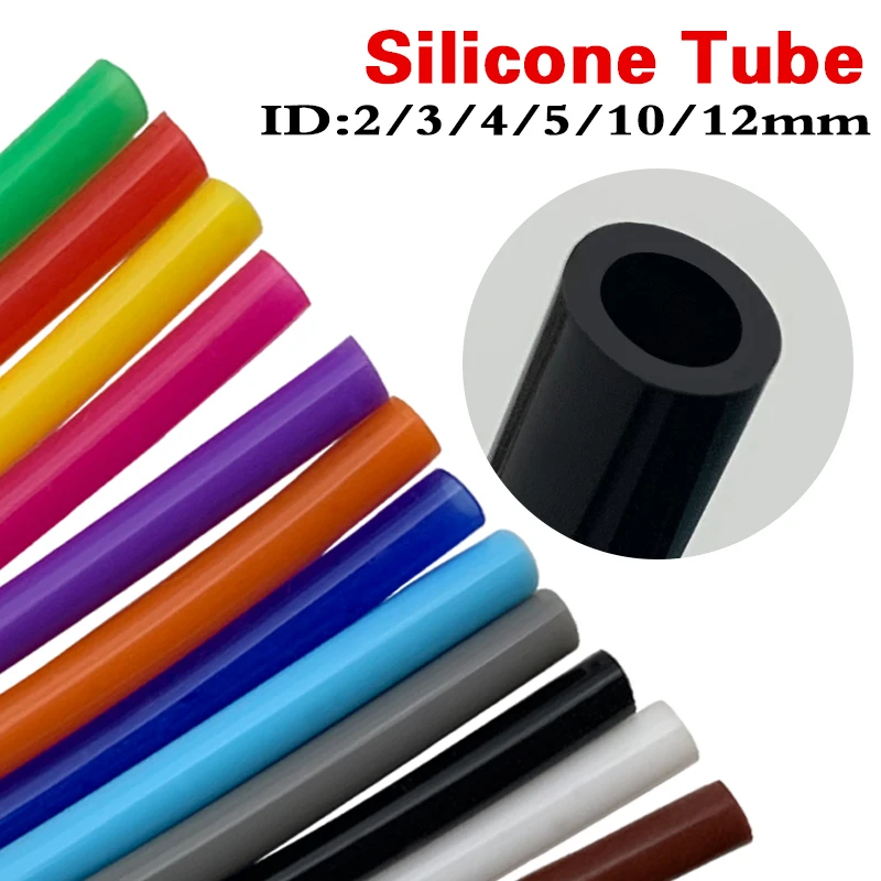 

5M ID 2 3 4 5 6 7 8 9 10 12 mm Silicone Tube Flexible Rubber Hoses Food Grade Soft Drink Pipes Water Connector Colorful Plumbing