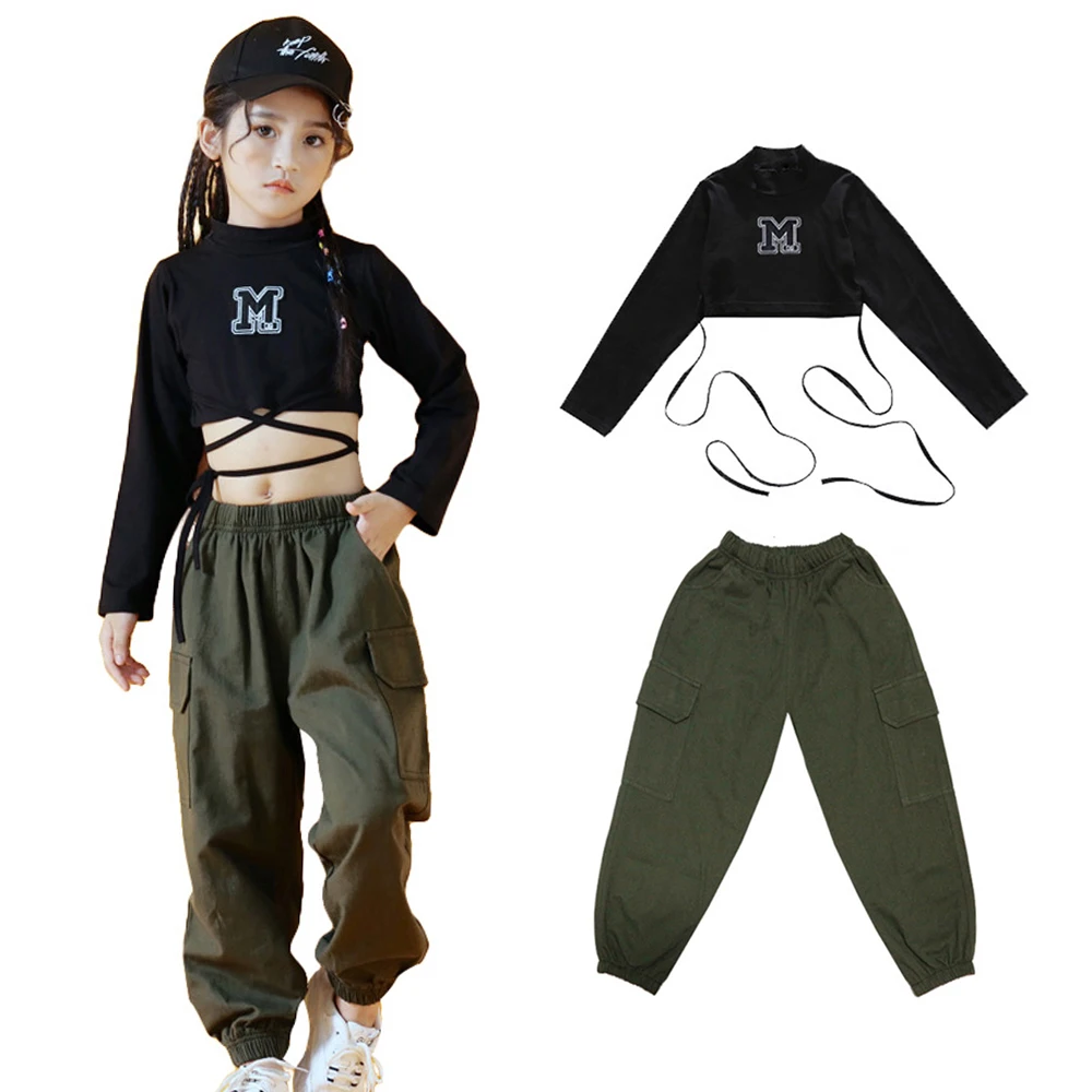 Lolanta 4-12 Years Kids Girls Crop Top T-shirt Jogger Pants Clothes Hip Hop  Streetwear Dance Costume Class Performance Costume - Children's Sets -  AliExpress