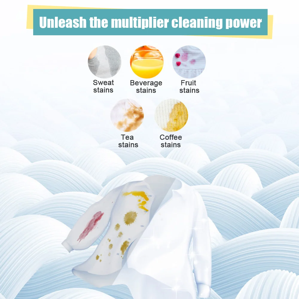 60pcs Laundry Tablets Children's Clothing Laundry Soap Deep Cleaning Underwear Washing Powder Detergent for Household Washer