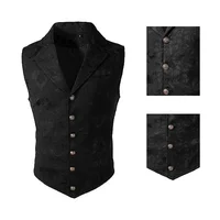Gothic Vest Pants Combination, Halloween Men's Suit Vest Pants, Steampunk Victorian Stage Pantalon Performance Style Waistcoat 2