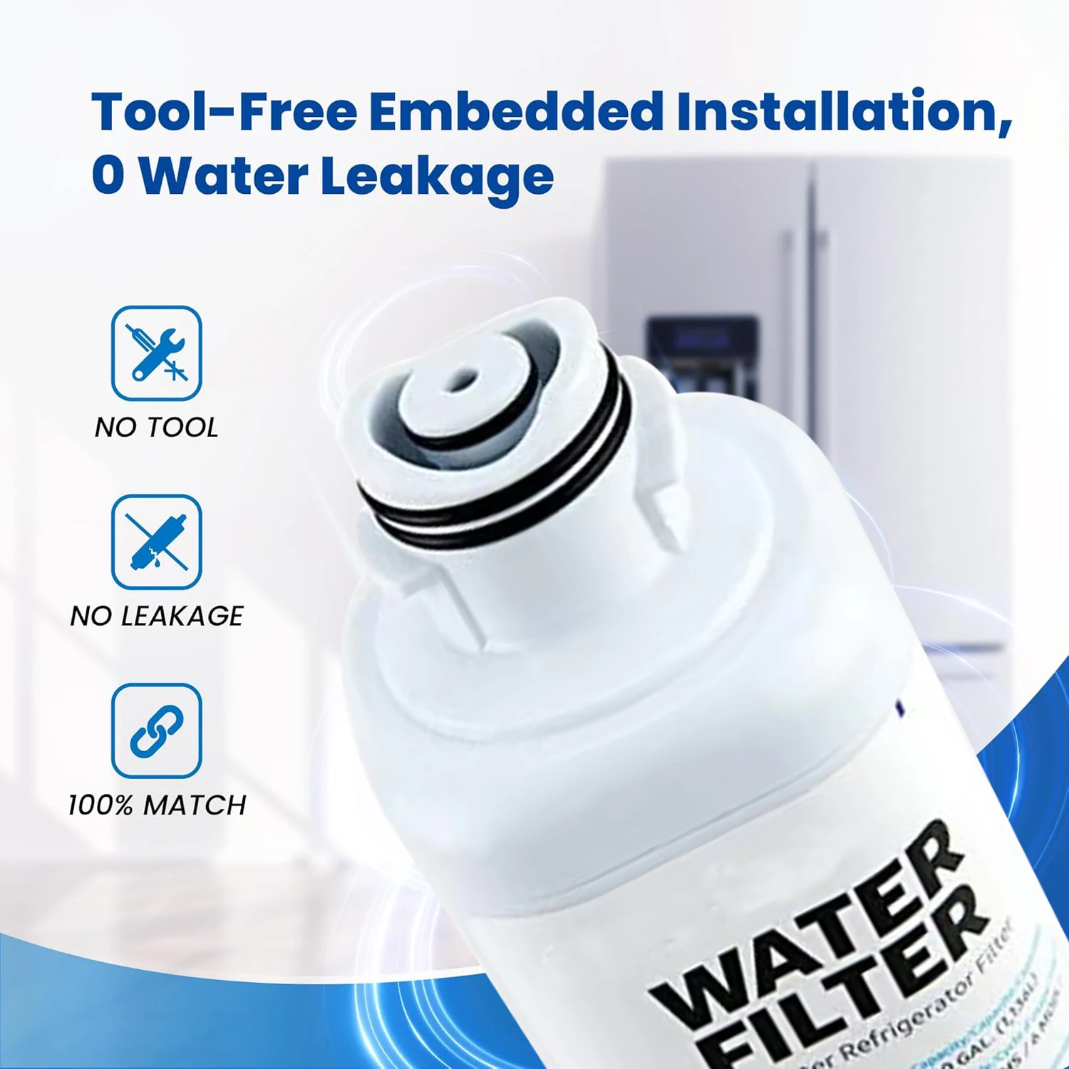 NSF Certified Refrigerator Water Filter Compatible with Samsung DA97-17376B HAF-QIN / EXP DA97-08006C RF23M8070SG RF23M8070SR Water Filter