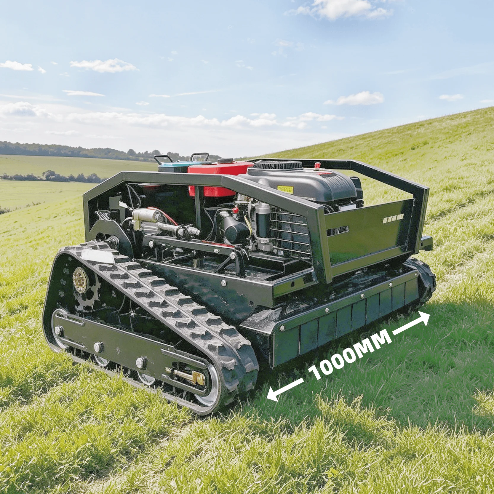 Ferngesteuerter Rasenmäher, kundenspezifische Grasschneidemaschine, 1000 mm Schnittbreite, CE EPA Euro 5 zertifiziert, OEM-Fabrik