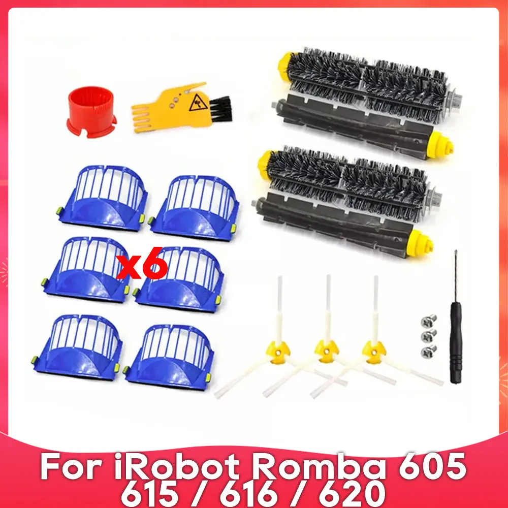 para Irobot Roomba 600 Series 605615616620621631651650690680 Robô Aspiradores Parte Filtro de Escova do Lado Principal