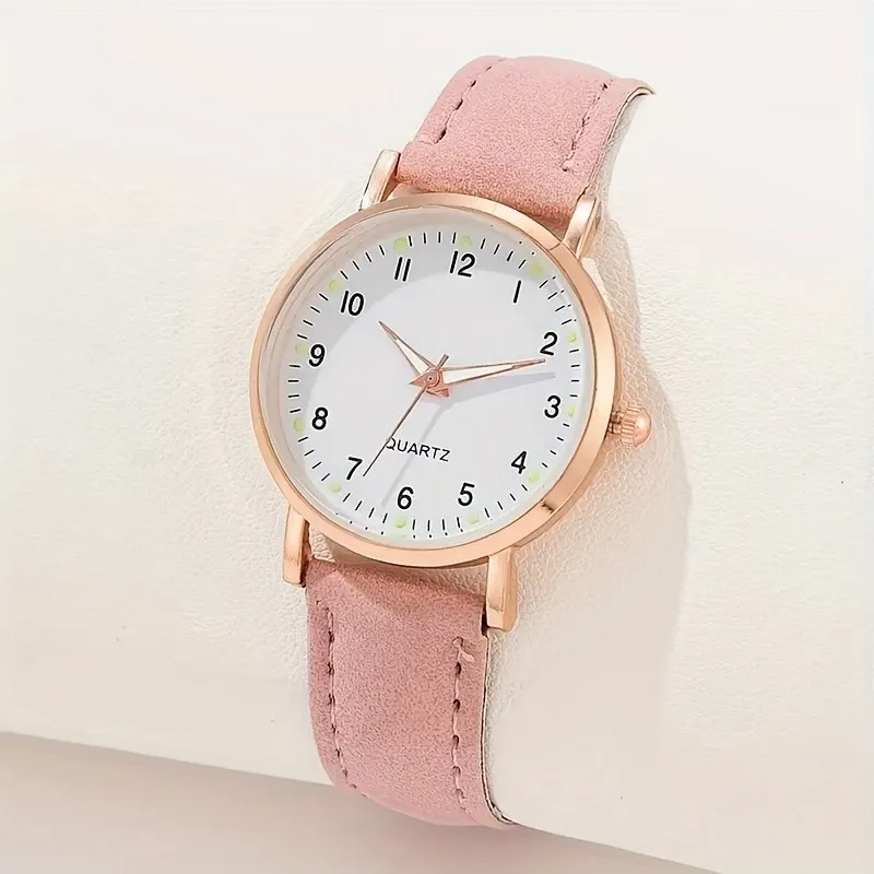Kegllect 6pcs New  Pink Women's Round Dial Quartz Watch & Bracelets Set Gifts for Women Her NO BOX 2