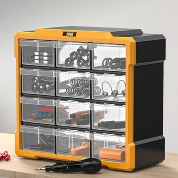 Cassetta degli attrezzi hardware Scatola per parti di attrezzi di design sospeso Scatola di immagazzinaggio di classificazione a cassetto Imballaggio di strumenti robusto e durevole