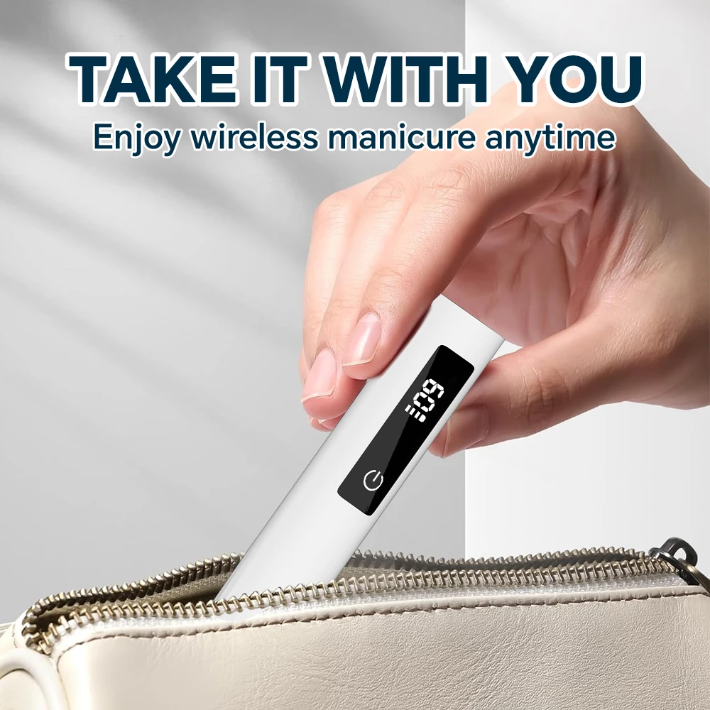 Portable Handheld Mini UV Nail Lamp with Timer, Adjustable Stand & Indicator, Rechargeable Nail Dryer Machine for All Gel Nails