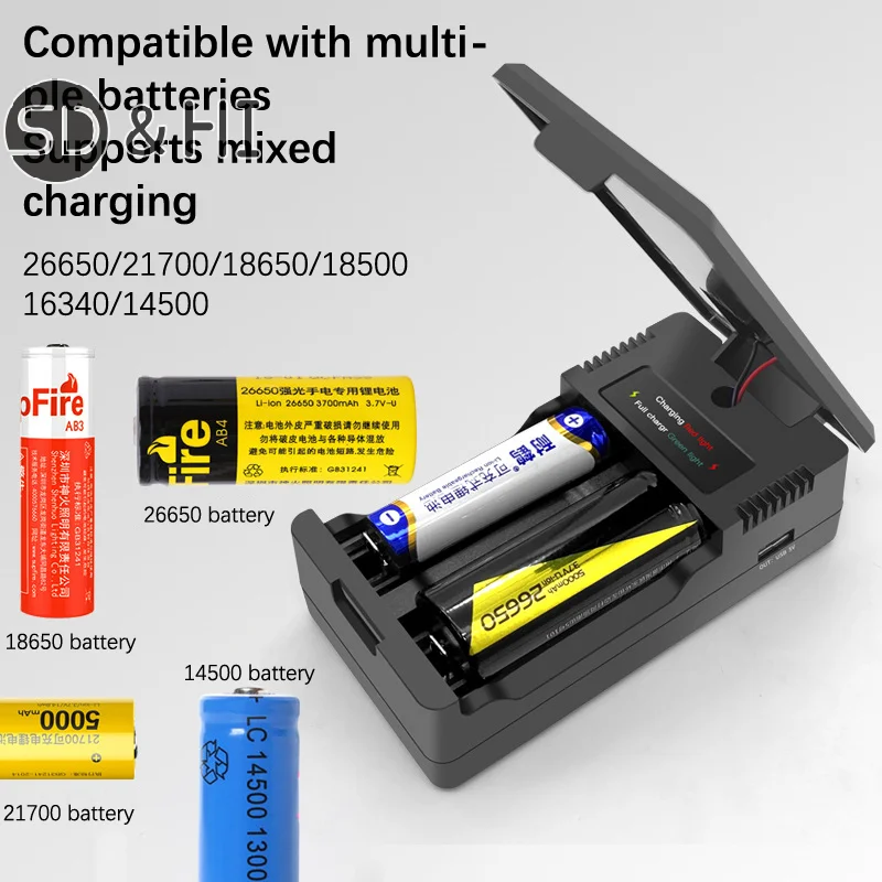 18650 Battery Charger Multi Munctional Solar Type C Intelligent Lithium Battery Holder For 18650 Boxs Power Bank Cases battery charger solar charger