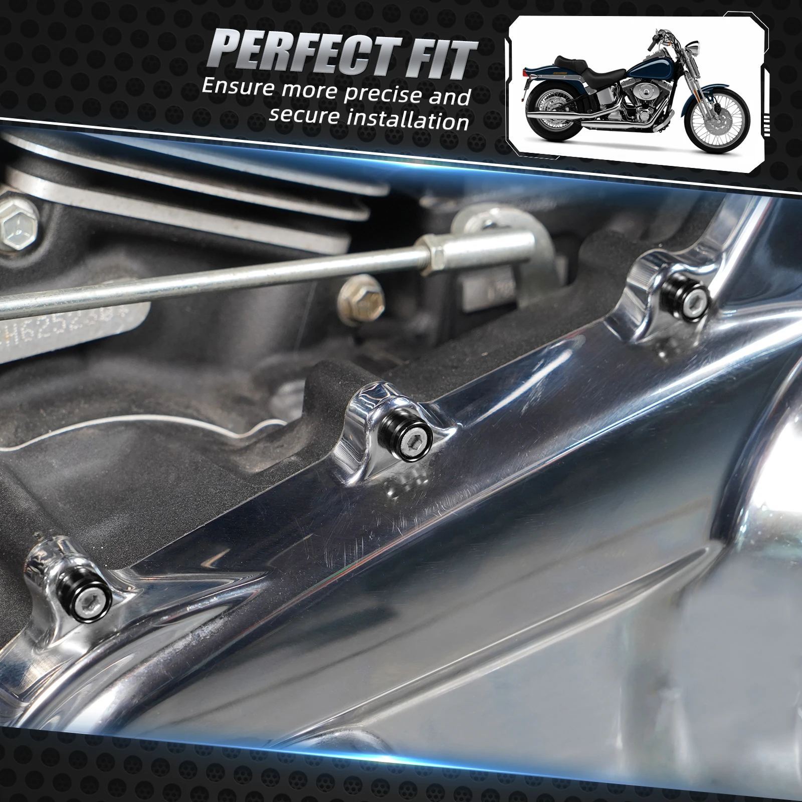 13 Stück dekorative Abdeckungsring-Schrauben für Harley M8 Street Glide Road Glide Road King 2017-2023 Ultra Limited Electra Glide – Detail 11
