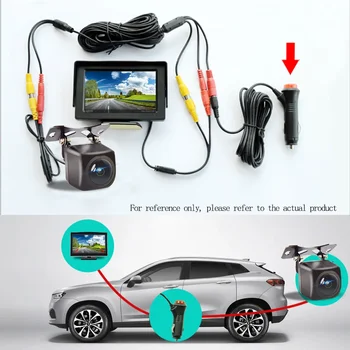 Monitor LCD Universale per Auto da 7/5/4,3 Pollici con Telecamera Posteriore, Facile Installazione, Visione Notturna, Assistenza al Parcheggio per Camion.