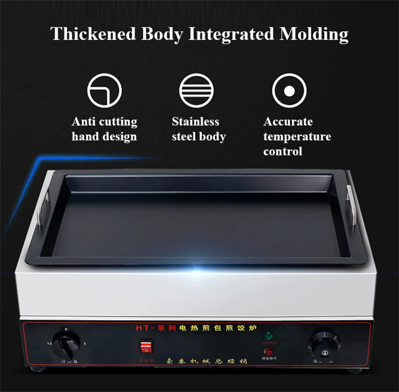 Electric Food Frying Machine 220V Kitchen Dumplings Buns Fryer Baker Frying Stove Stainless Steel Commercial or Household 5