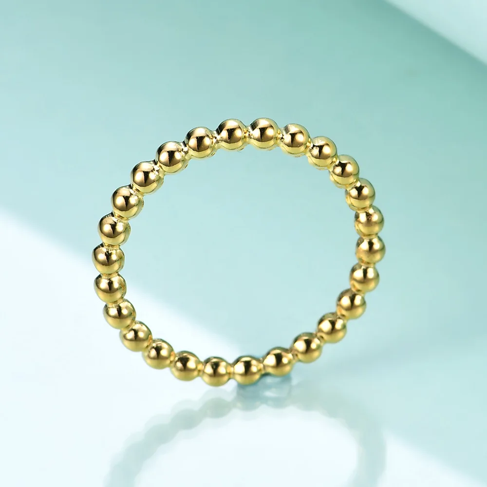 Fashion 2mm Bead Simple Thin Stainless Steel Rings For Women Gold Color Finger Ring Jewelry Wholesale Lots 4