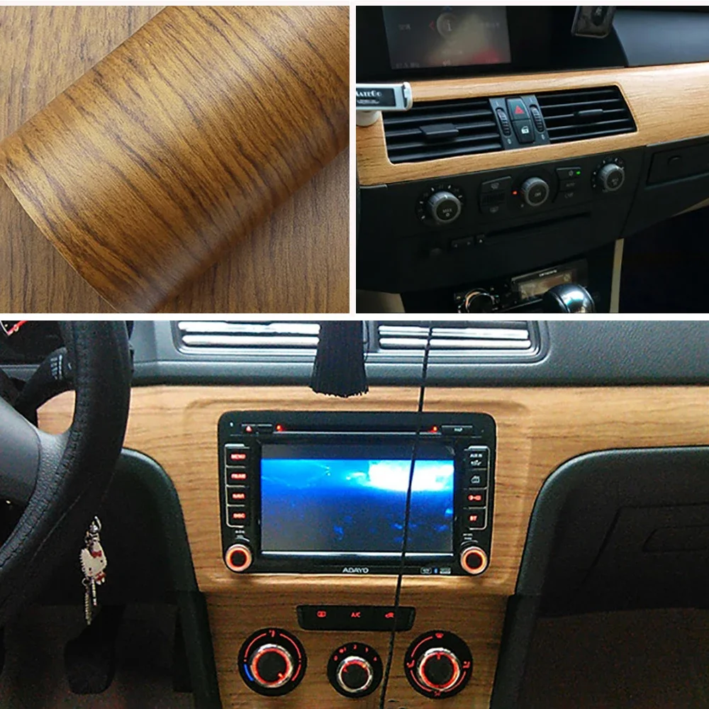 Car Sticker Vinyl Film Sticker 30*100cm Wood Grain PVC Sticker Wood Texture Film Styling Wrap Wrapping Interior Decoration Vinyl Sticker Car Accessories
