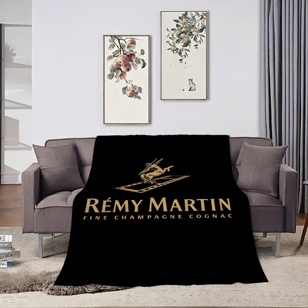 Logo French Cognac R-Remy M-Martin Blanket Plush Nap Sofa rug for Living Room Warm Office Bedroom Birthday Home Travel Kid Gifts 4