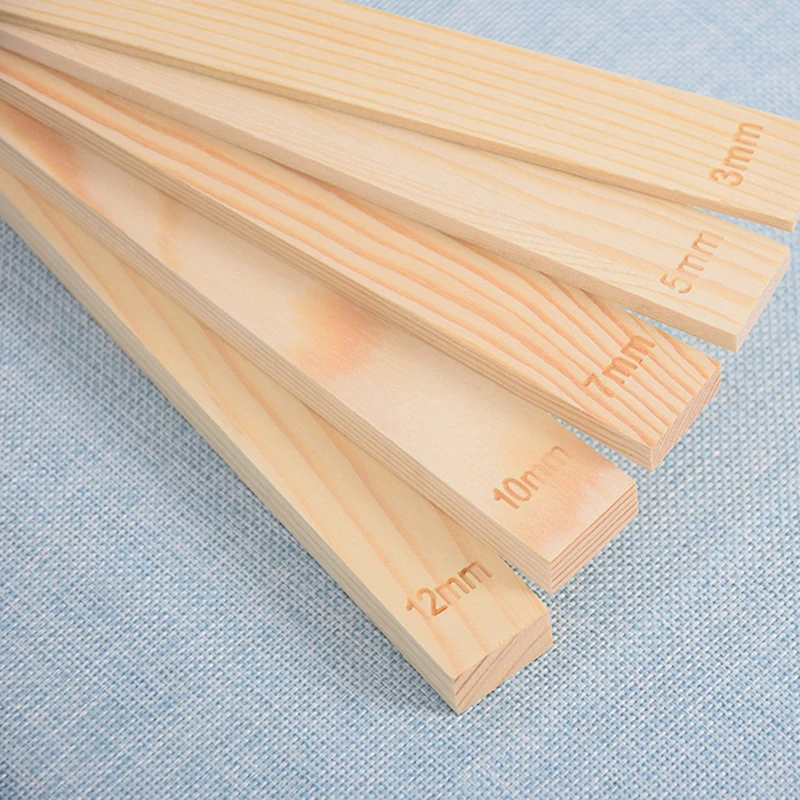 3/5/7/10/12MM Ceramic Clay Board Guide Pine Wood Strip Wooden Ruler Ceramic Tool Rolling Clay Cutting Wood Guide Rail ceramic clay tool 10Pcs