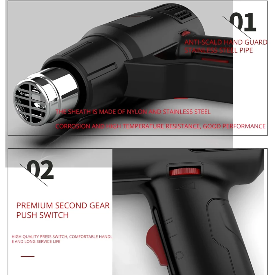 Versatile 2000W Heat Gun - Kendo - Reliable Bolt Online