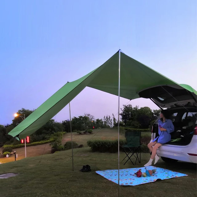 Tente de toit de voiture de Camping, abri Portable résistant au soleil, auvent  pliable, transport Durable, accessoires de voitures de plage en plein air -  AliExpress