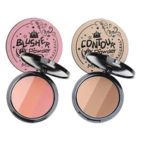Three-color Blush Palette Delicate Long-lasting Waterproof Non-fading Eyeshadow Blush Integration Tray 1