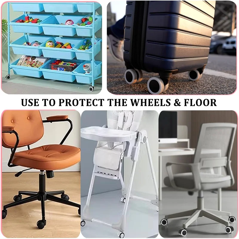 32/4PCS Silicone Wheel Protector Luggage Compartment Wheel Protect Cover Trolley Case Silent Caster Sleeve Suitcase Accessories