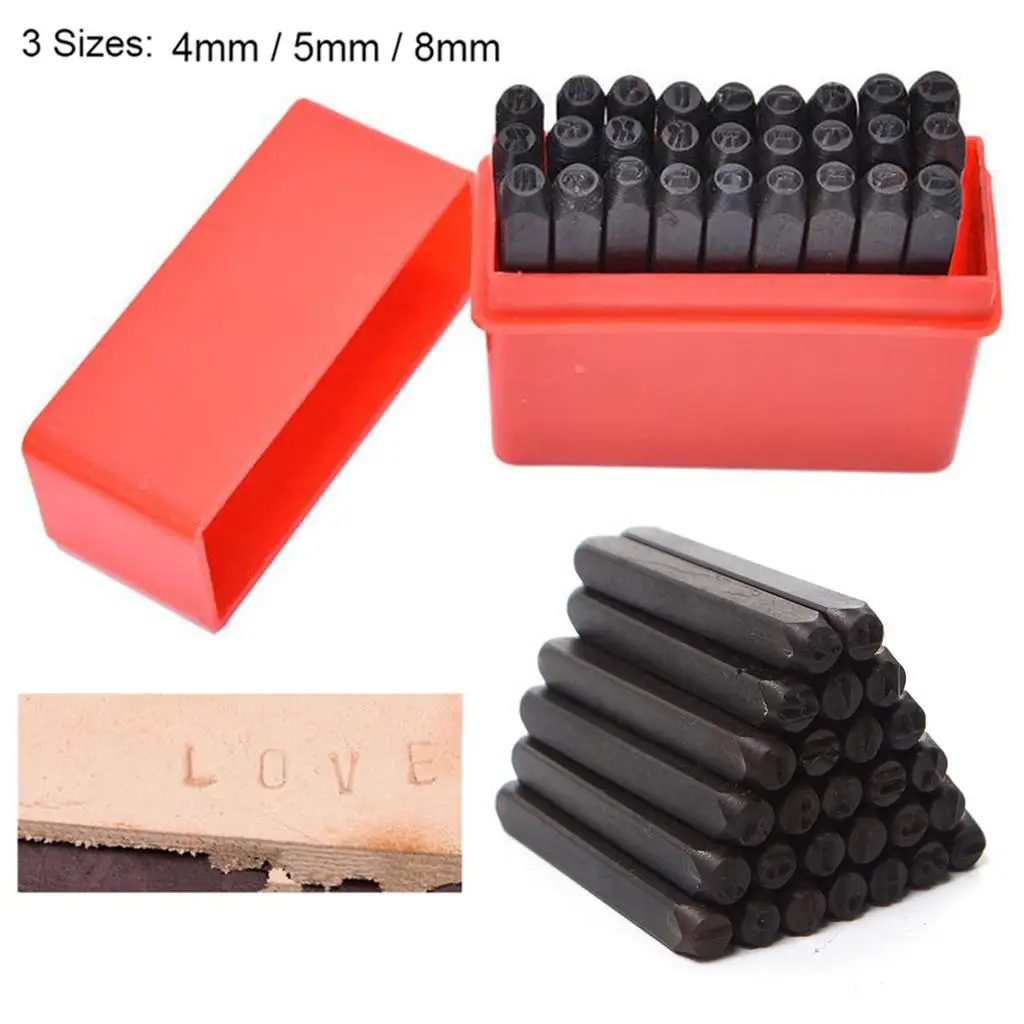 27-Piece LETTER with '&' Metal Stamp Punch set Tool Marker 4mm 5mm 8mm Options