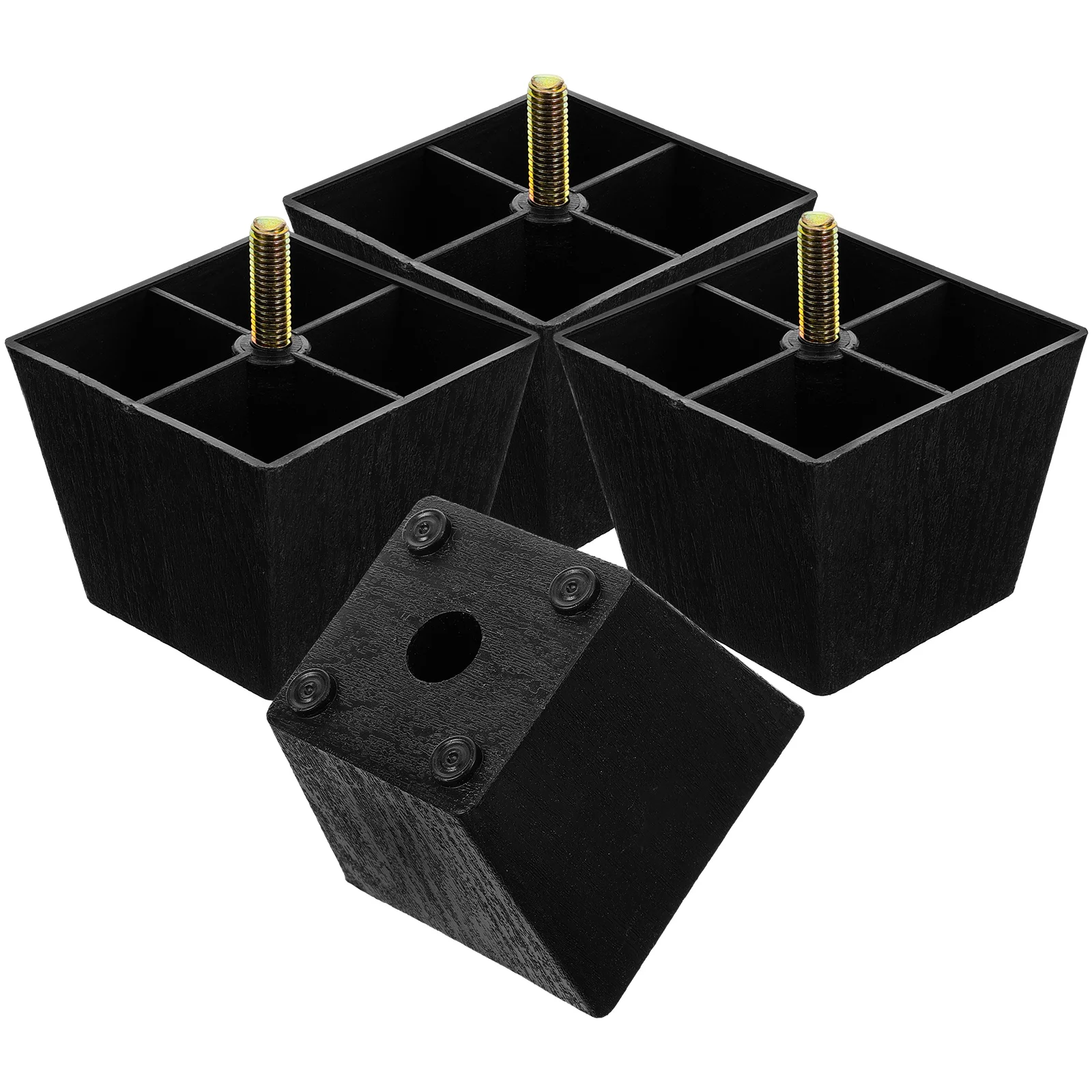 

4 Pcs Square Furniture Legs Couch Chair Replacement 3 Inch Cabinet Feet Plastic