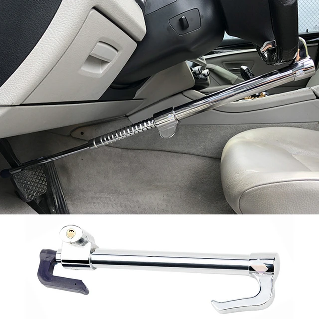 Bloqueo antirrobo para volante de coche, bloqueo de freno retráctil de  doble gancho, bloqueo de Pedal de embrague de coche, cerraduras de  seguridad, accesorios de coche - AliExpress