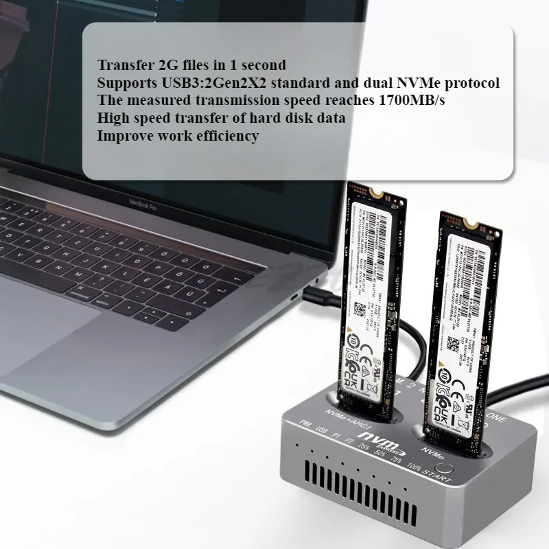 M.2 NVMe SSD Case USB-C Adapter - USB 3.1 Gen2 Externe harde schijf
