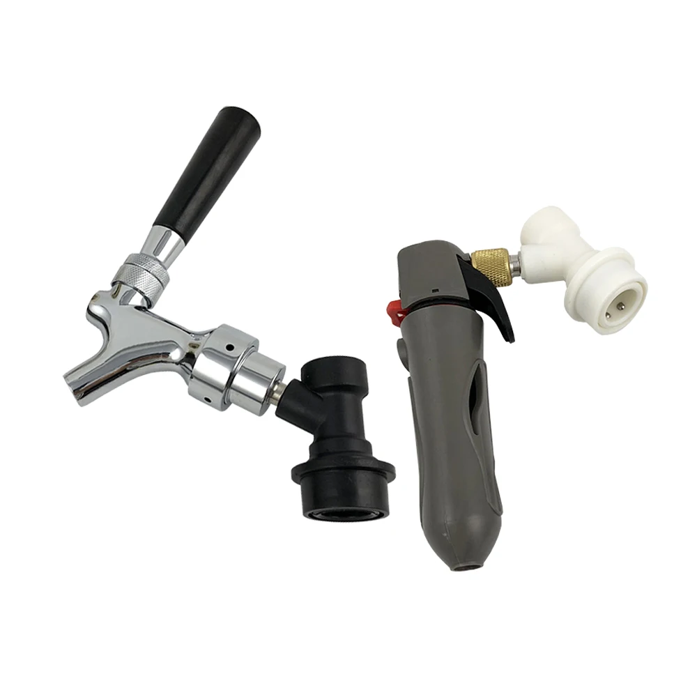 Homebrew Polished Chrome Draft Beer Tap Faucet with Co2 Keg Charger Kit