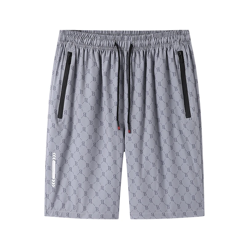Plus size fat trend printing men's casual shorts head plus fat plus size loose thin quick-drying five-point shorts.