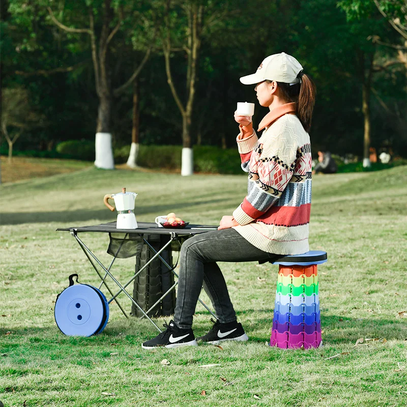 Portable Folding Stool  Lightweight Plastic Subway Queuing Chair And Outdoor Camping Fishing With Carry Bag Telescopic Stool 4