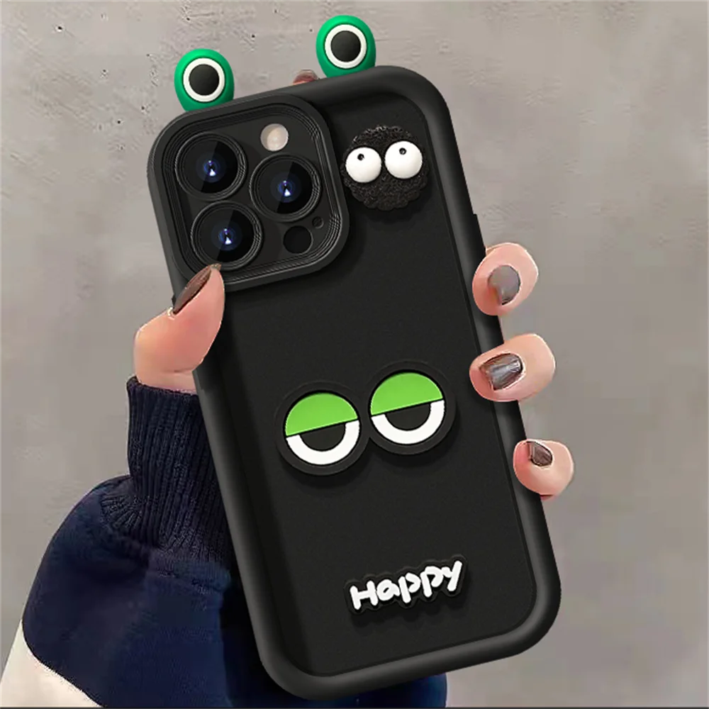 Cute 3d Frog Eye Phone Case For Iphone Pro Max Cartoon Back Cover_voghion.com
