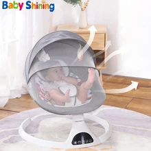 

Baby Shining Smart Electric Baby Cradle Crib Rocking Chair Baby Bouncer Newborn Calm Chair Bluetooth with Belt Remote Control