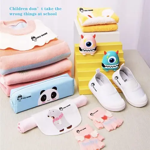Chlidren Name Stamp DIY Toy 6 Cartoon Styles Custom Stamp for Kids School Clothing Suitable for Boys Girls sello personalizado 5