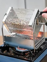 1pc Coffee Bean Roaster Hand Crank Open Flame Stainless Steel Rotary Cage Home Raw Bean Roasters No Heat Source 2