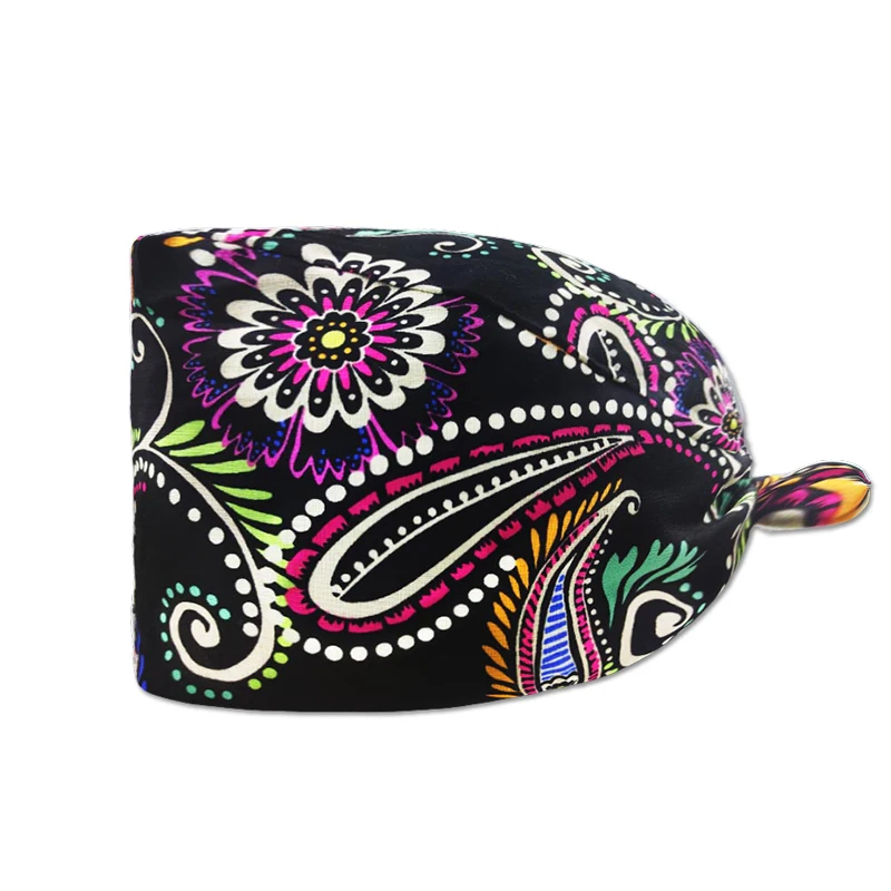 

Doctor's cap Nurse's cap Multi color printed cotton headband Adjustable dentist scrub cap Hairdresser's gourd cap