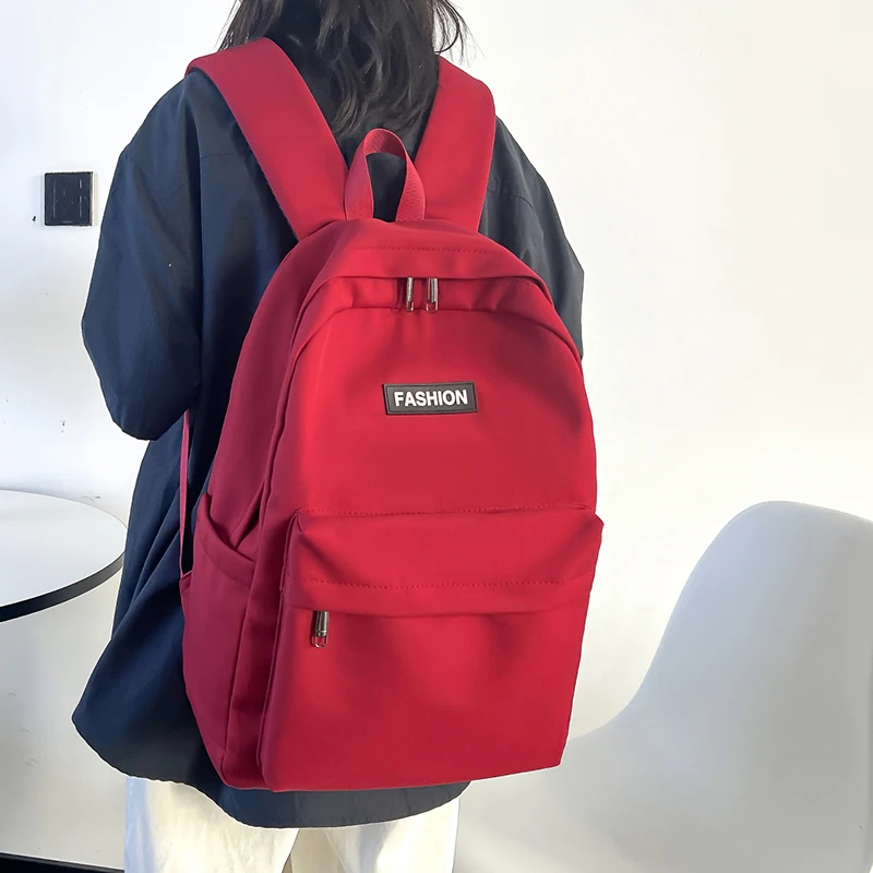 Simple Nylon Backpacks for Women Casual Large Capacity School Backpack Teen-agers Rucksack Travel Anti Theft Mochila Sac A Does