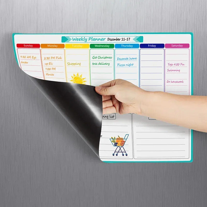 A3 Size Magnetic Weekly Monthly Planner Spanish French English Dry Erase Whiteboard Fridge Sticker Calendar