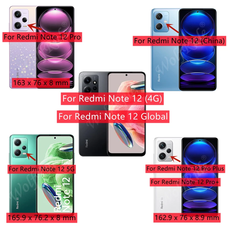 Protector de pantalla 2 en 1 para Xiaomi Redmi Note 12 Pro Plus 5G, cristal de lente Global