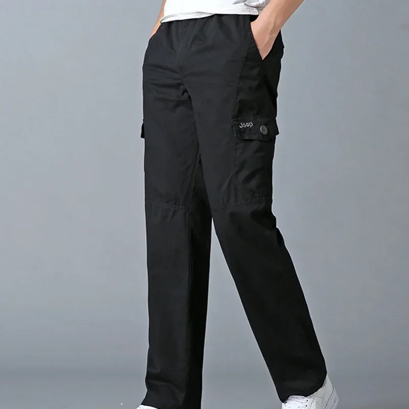 

2023 Trendy New European and American Style Men's Work Pants Spring and Autumn Thin Casual Middle-aged Outdoor