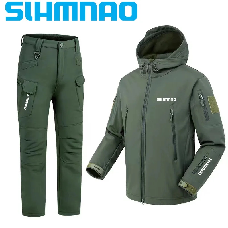 

2023Soft Shell Fishing Suit, Special Forces, Autumn and Winter Men's Tactical Windproof and Waterproof Men's Combat Pants Jacket