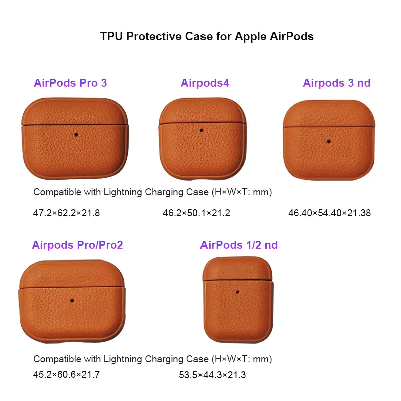 Leather Texture Case For Apple Airpods 1 2 3 4 Pro air pods Wrieless Bluetooth Earphone Protective Cover Anti-lost Headphone Bag - Image 6