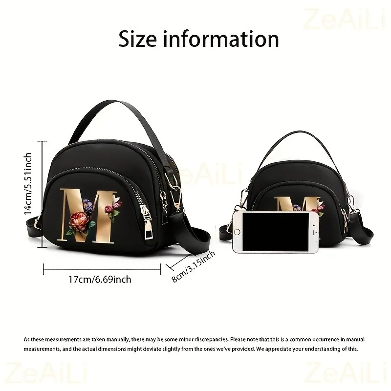 Una borsa a tracolla da donna alla moda con un bellissimo motivo floreale, 26 lettere, più scomparti e un ampio spazio interno. - immagine 2