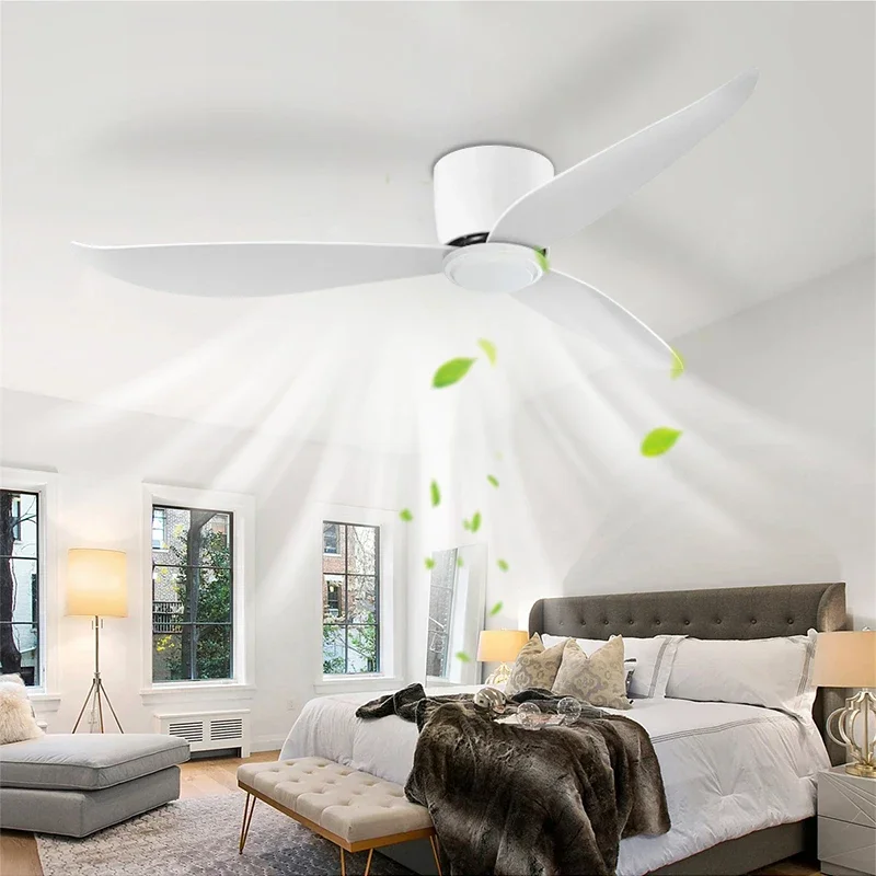 Ceiling Fan Bedroom Dining Room Living Room Intelligent Remote Control 6-Speed Nordic Style Home No Light 110-220v