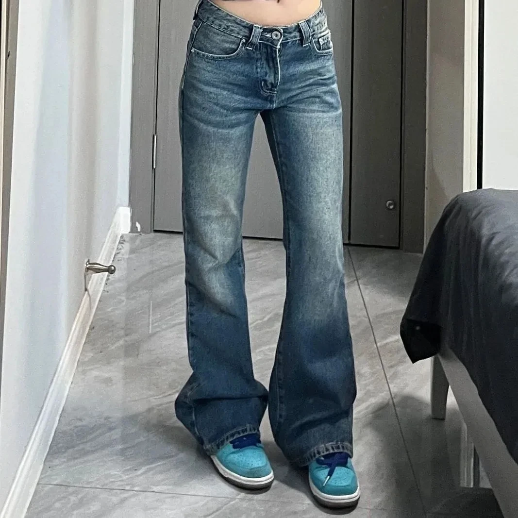 

Women Pant Jeans Woman Denim Pants Wide Leg Denim Clothing Blue Vintage Straight Elastic Pants For Woman