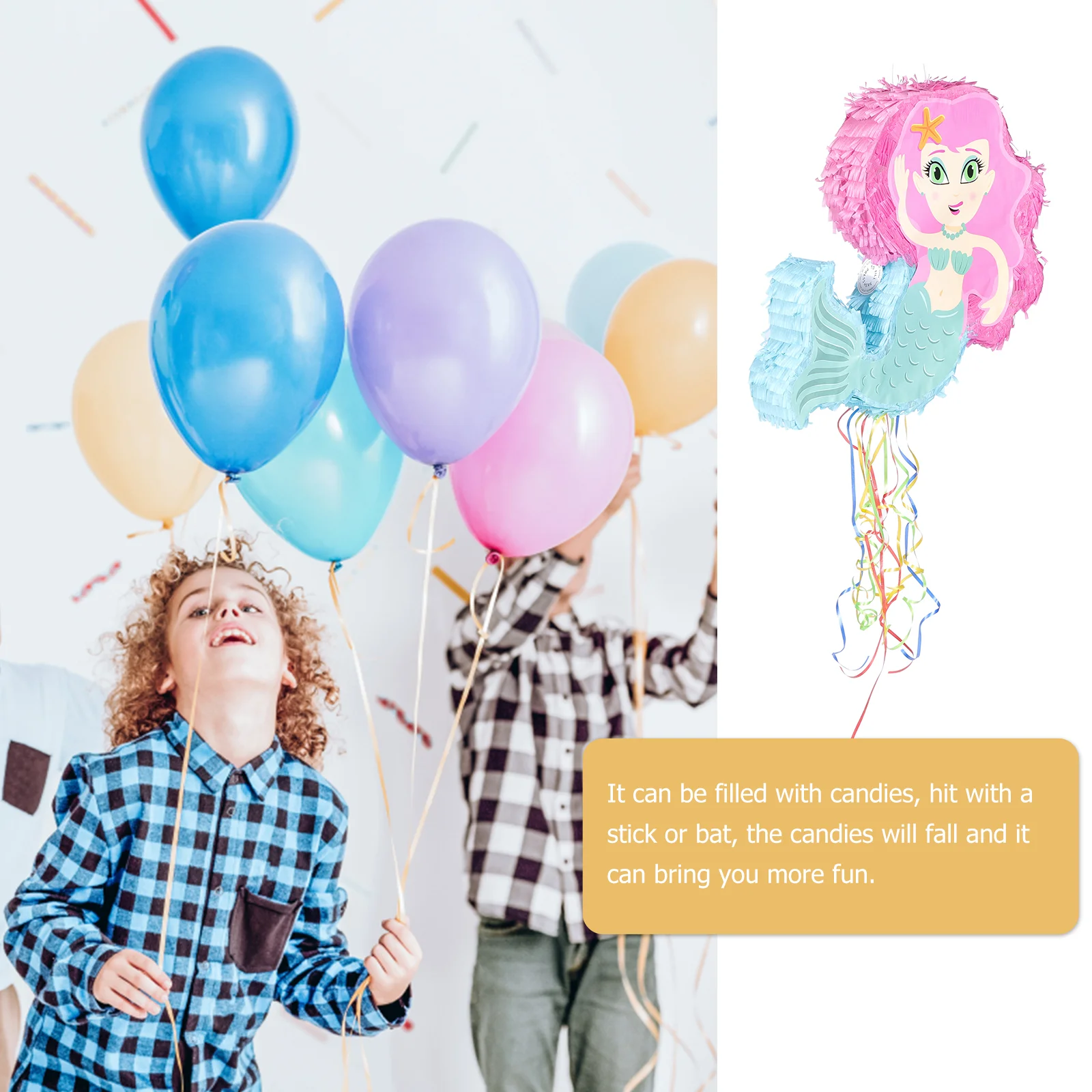 

Pinata Mermaid Party Birthday Supplies String Sea Toy Toys Decorations Ocean Animal Kids Girls Paper Smashing Pinatas Filler The