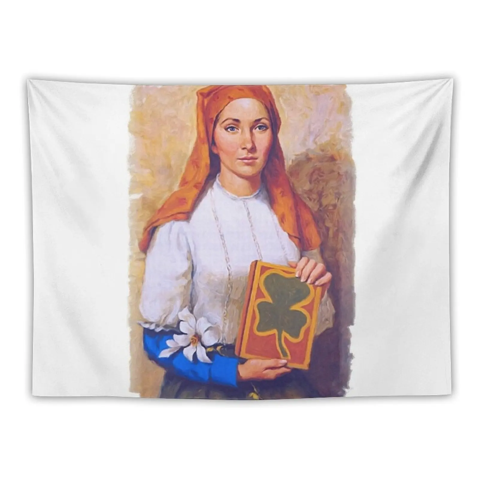 

Saint Dymphna Painting Tapestry Wall Decor Hanging Nordic Home Decor Luxury Living Room Decoration Room Aesthetic Tapestry