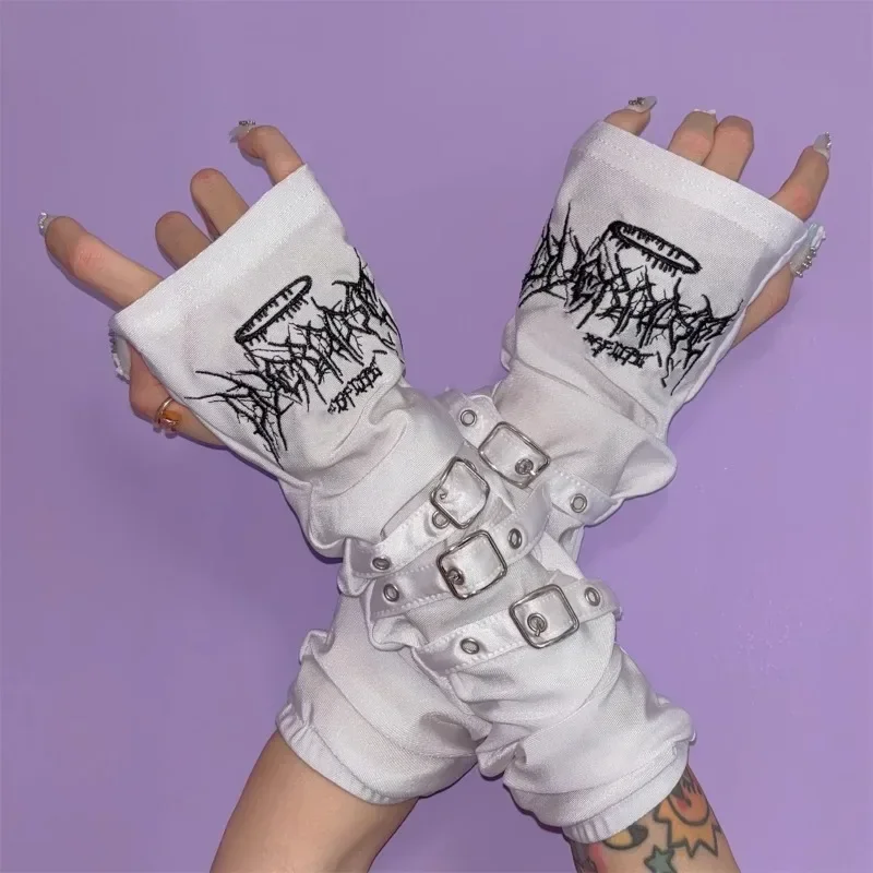 小物 fingerless gloves y2k opium archive Women's Y2K Aesthetics Arm Warmers Harajuku Vintage Star