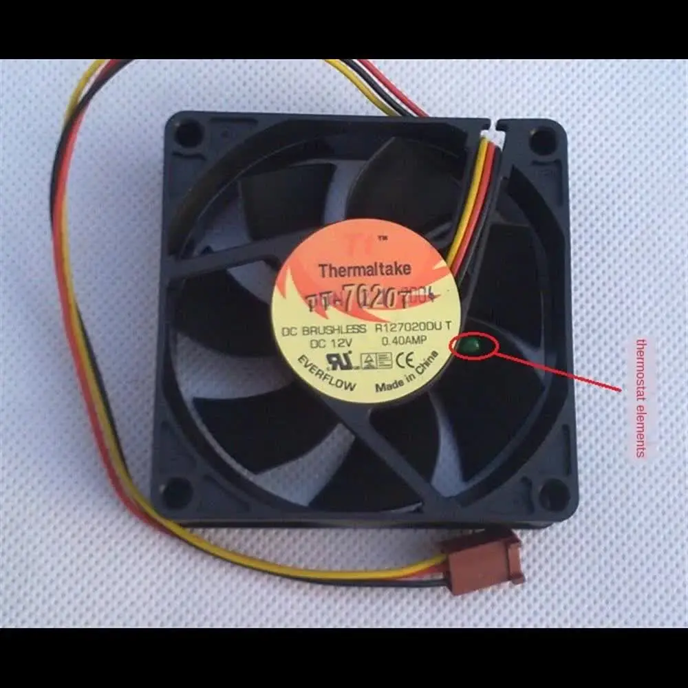 Вентилятор радиатора осевого процессора 7 см для Everflow R 127020 DU 70 мм 12 В 3-контактный