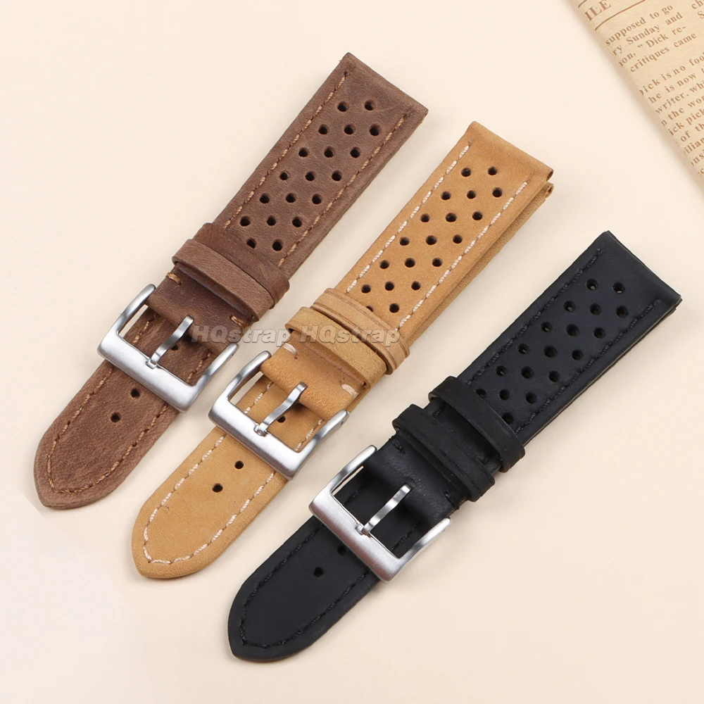 Handmade Vintage Leather Watchband – Breathable Sport Bracelet Accessories