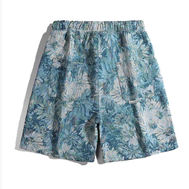 

Summer New American Shorts Tide Products High Quality Ins Flower Color Beach Pants Men'S Straight Casual Five-Point Hundred With