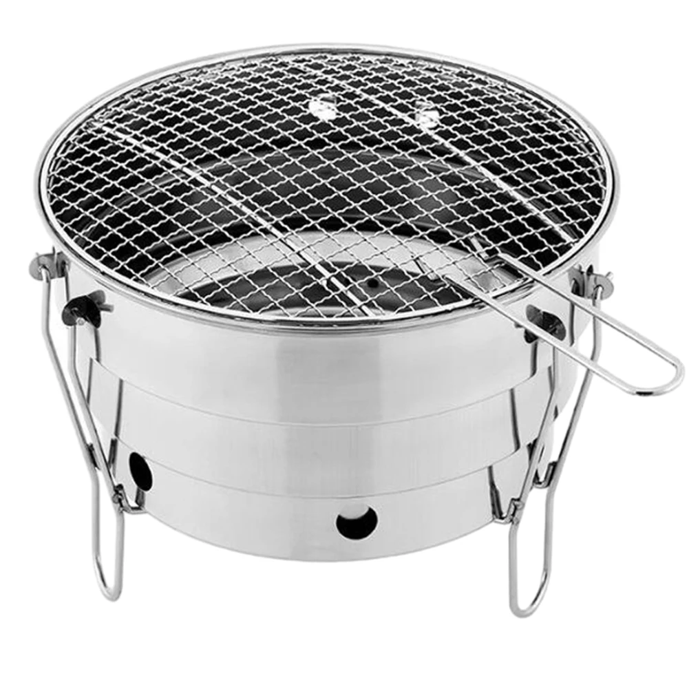 

Grill BBQ Grill Grills 29*21cm Excellent Wind Resistance Funnel-shaped Grille Portable Silver Family Gatherings